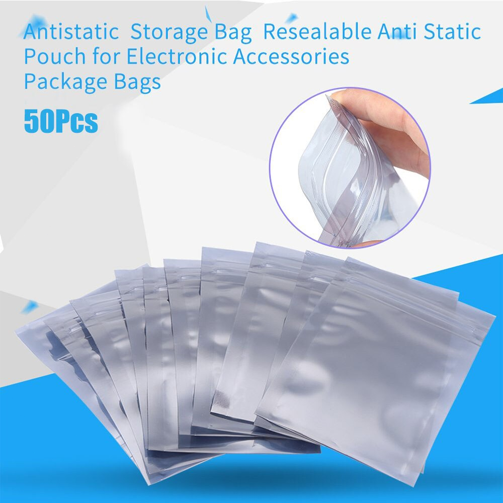 100pcs/set Plastik Klip Anti-Static ESD Bag Zipper Lock Clip Plastic Bag Elektronik 15x20cm/30x40cm