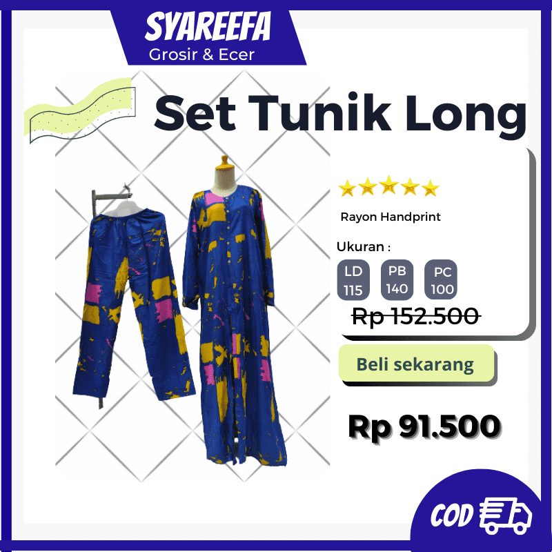 Long Tunik Setelan Celana Ld 115 Pb 140