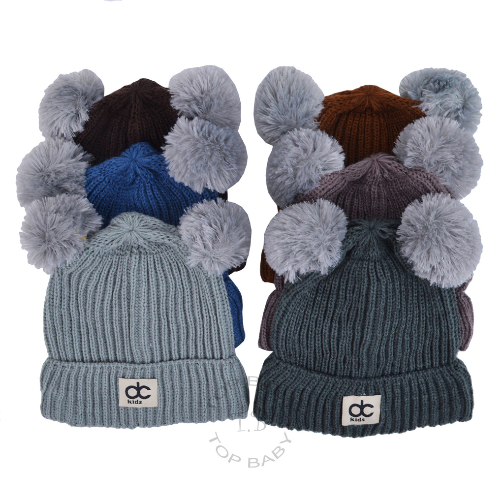 Topi Bayi Anak Kupluk DC Pompom  - 4864