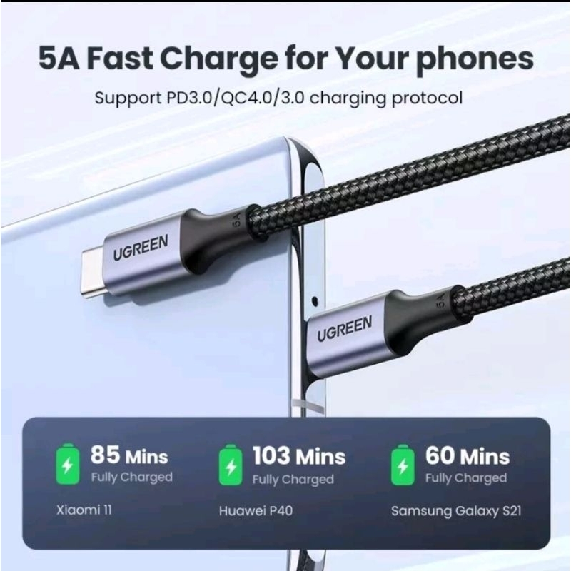 Ugreen Kabel USB C to USB C 5A 100 Watt Ugreen Kabel USB C PD Charging