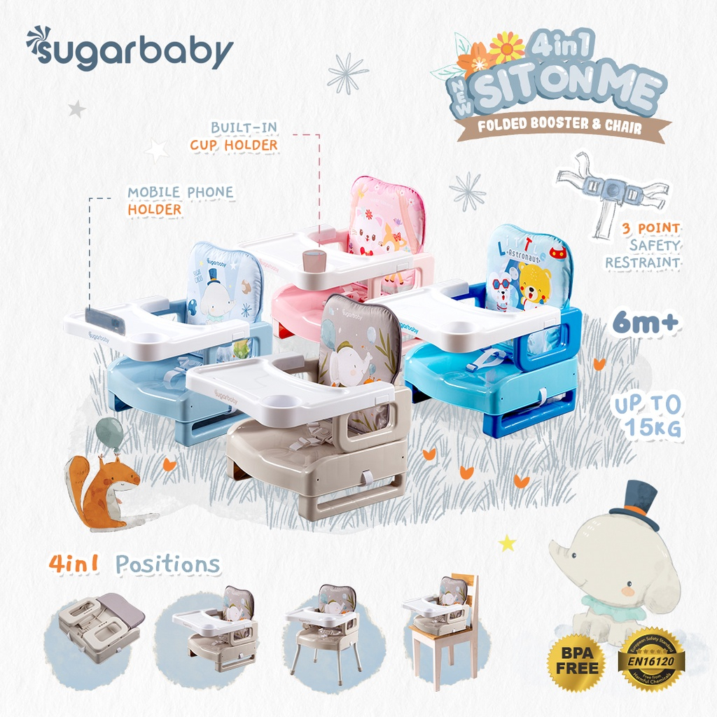 SUGARBABY KURSI ANAK 4IN1 SitOnMe Folded Booster &amp; Chair / kursi Makan Anak