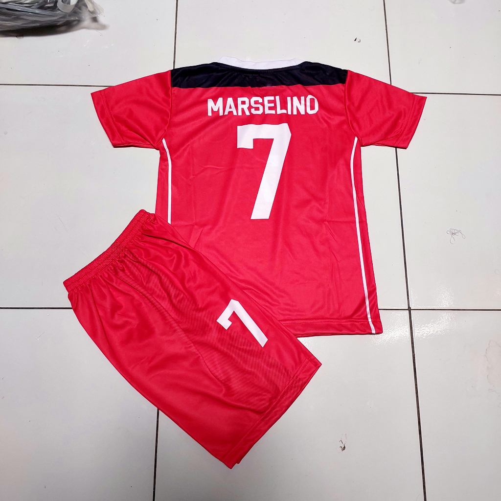 setelan Jersey baju bola timnas indonesia printing size 5-12 thn