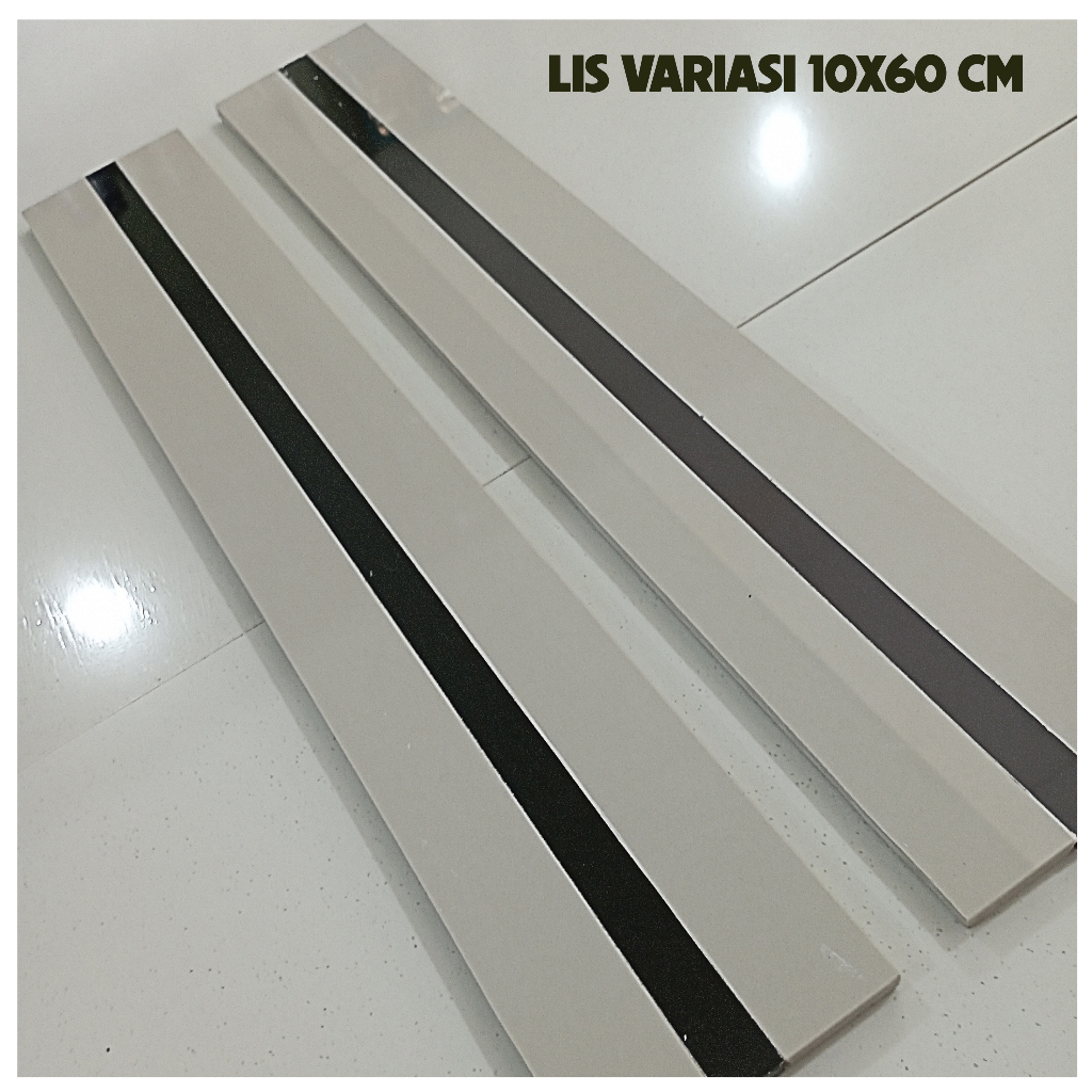 Lis Granit Mix 10x60 H2C Hitam Cream Glossy