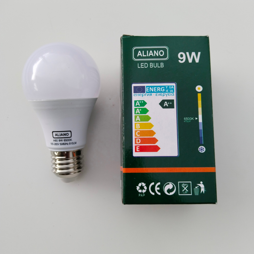 Lampu LED Aliano 9 watt Bohlam LED Rumah 9W Cahaya Putih Terang Murah Bagus