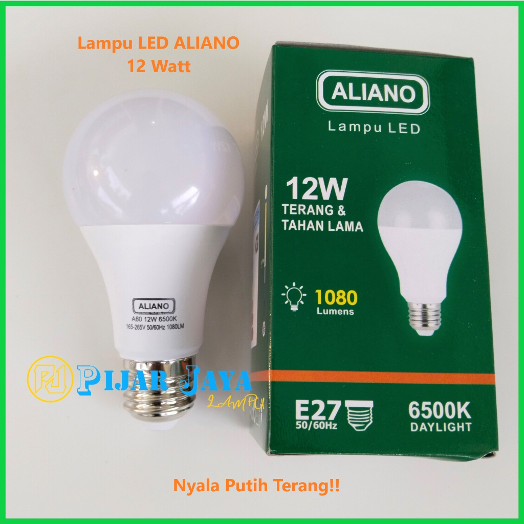 Lampu LED Aliano 12 watt Bohlam LED Rumah 12W Cahaya Putih Terang Murah Bagus