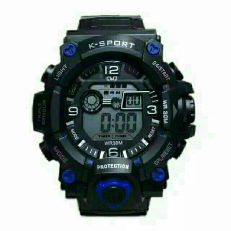 COD) Jam Tangan Pria Sport Watch/Q&amp;Q strap Rubber (Dikirim Dari Jakarta)