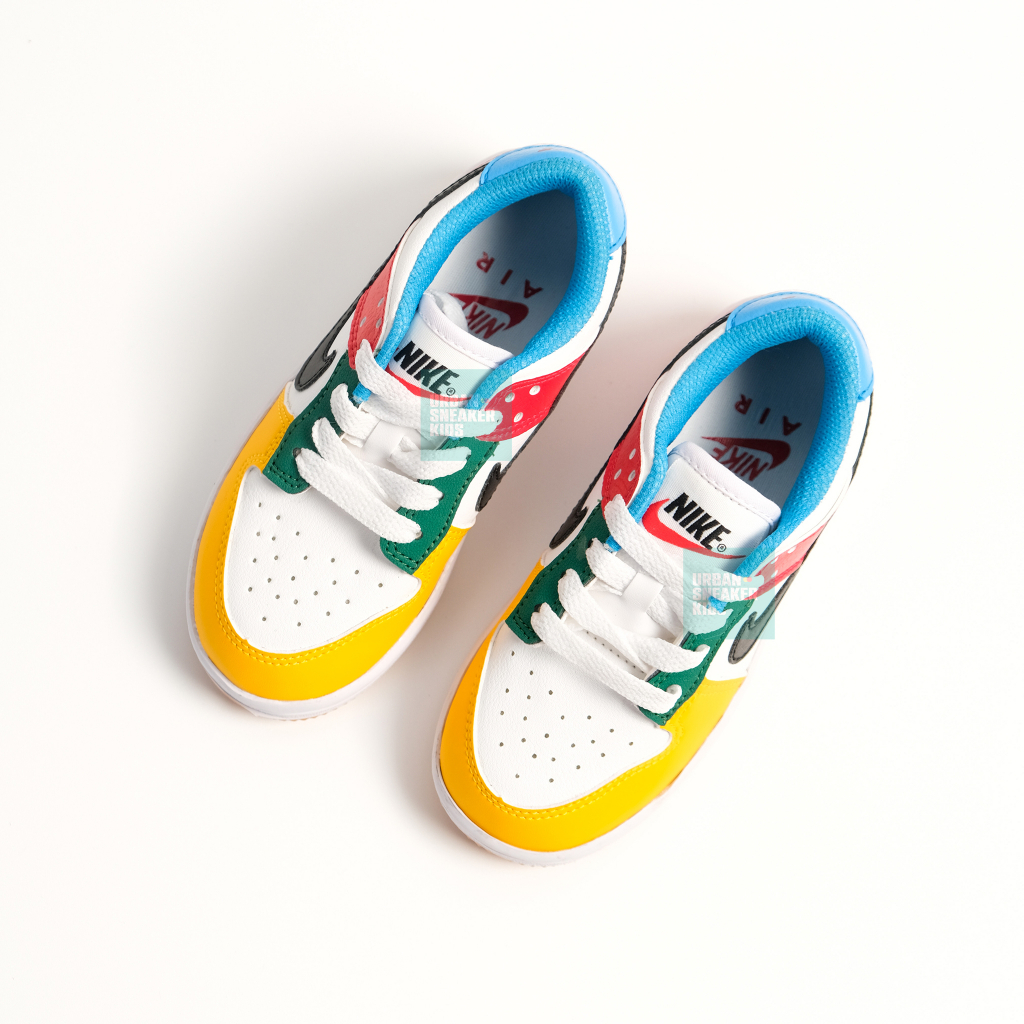 Dunk Sepatu Anak Laki Laki Sneakers Warna Biru Merah Kuning Usia 3-10 Tahun - Urban Sneaker Kids