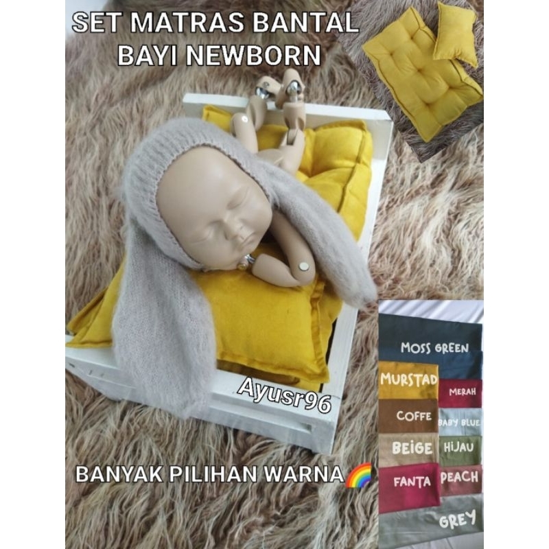 Matras bantal newborn properti foto bayi