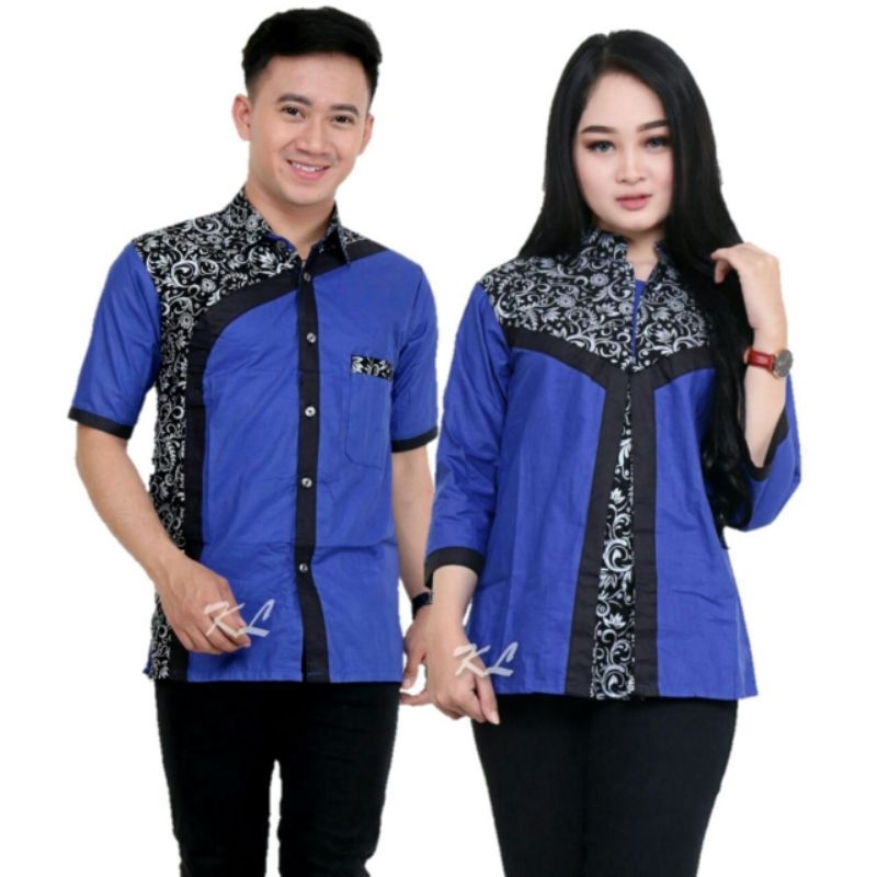 [ PROMO ] BATIK COUPLE ATASAN WANITA KOMBINASI PRADA MODERN