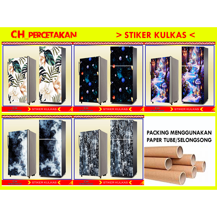 STIKER KULKAS 1PINTU, STIKER KULKAS 2PINTU