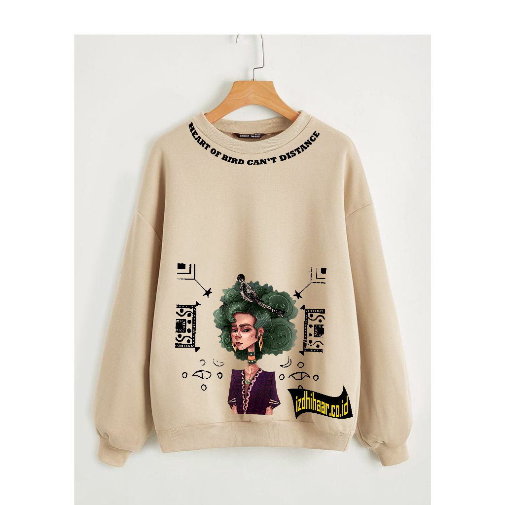 Sweater Crewneck Pria Wanita HEART OF BIRD Switer Cowok Cewek Sweatshirt Premium Distro