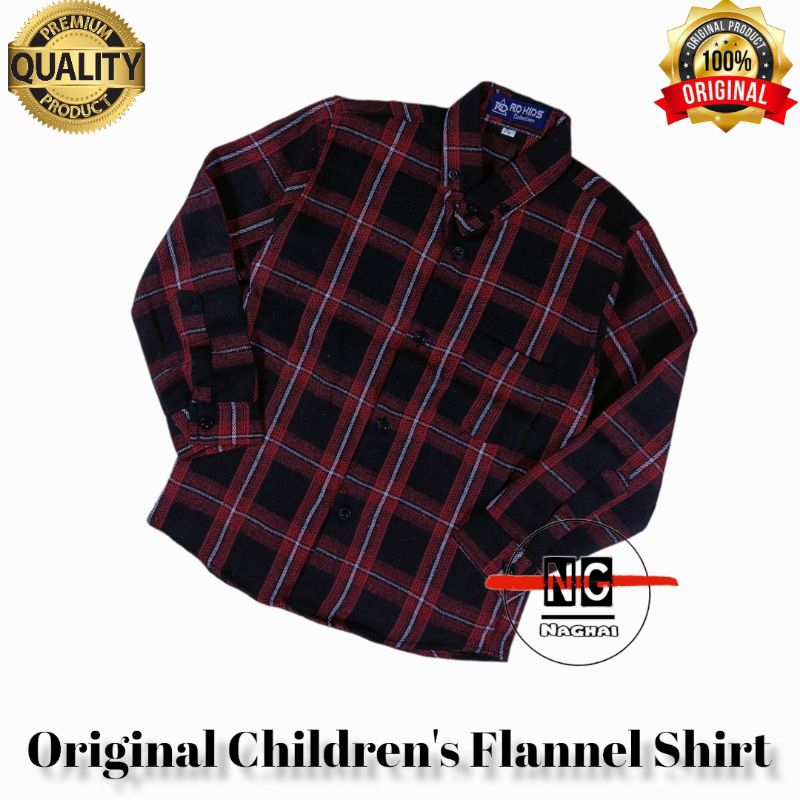 Baju Kemeja Flanel Anak Laki-laki / Perempuan  Lengan Panjang Usia 3-12 Tahun