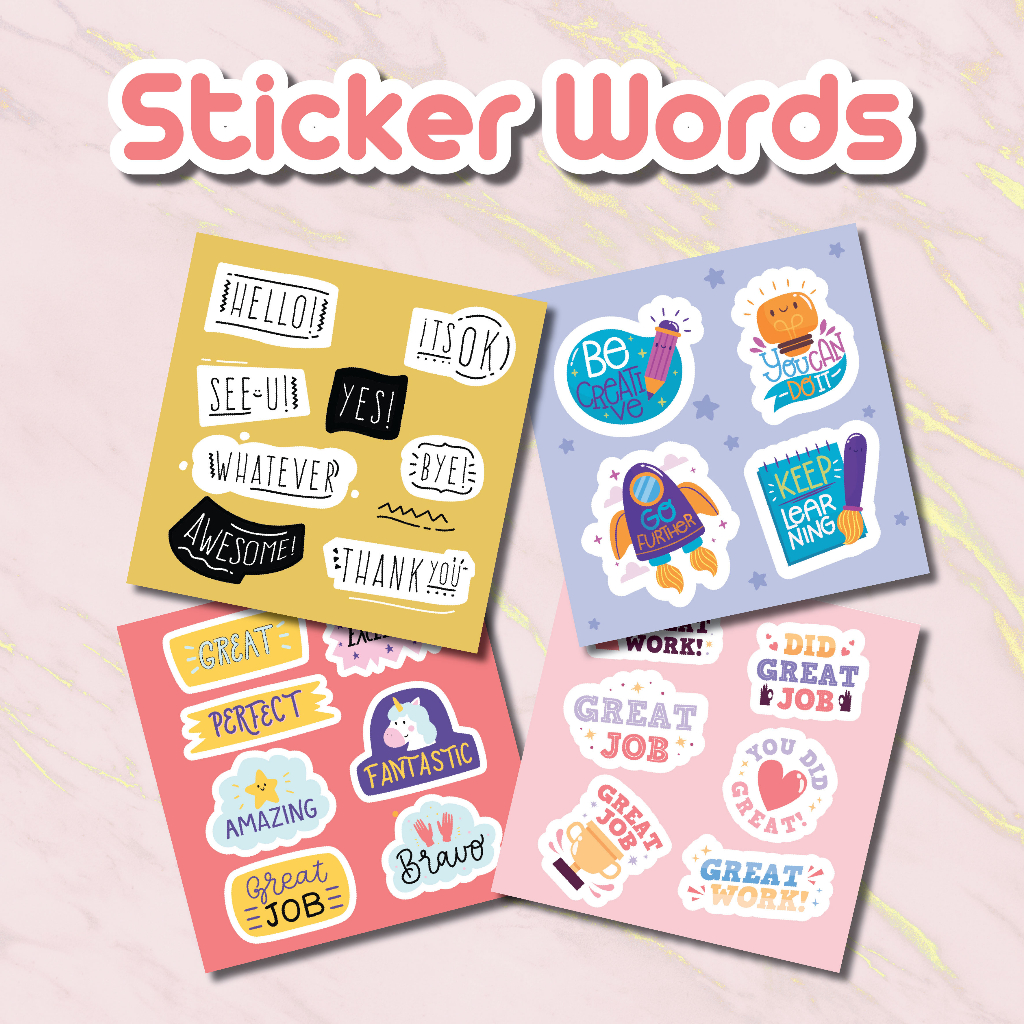 

Sticker Words Quotes Cute Pack Positive Vibes | Sticker Deco Journal | STICKER TUMBLER | STIKER LAPTOP KOPER HELM | Sticker HP