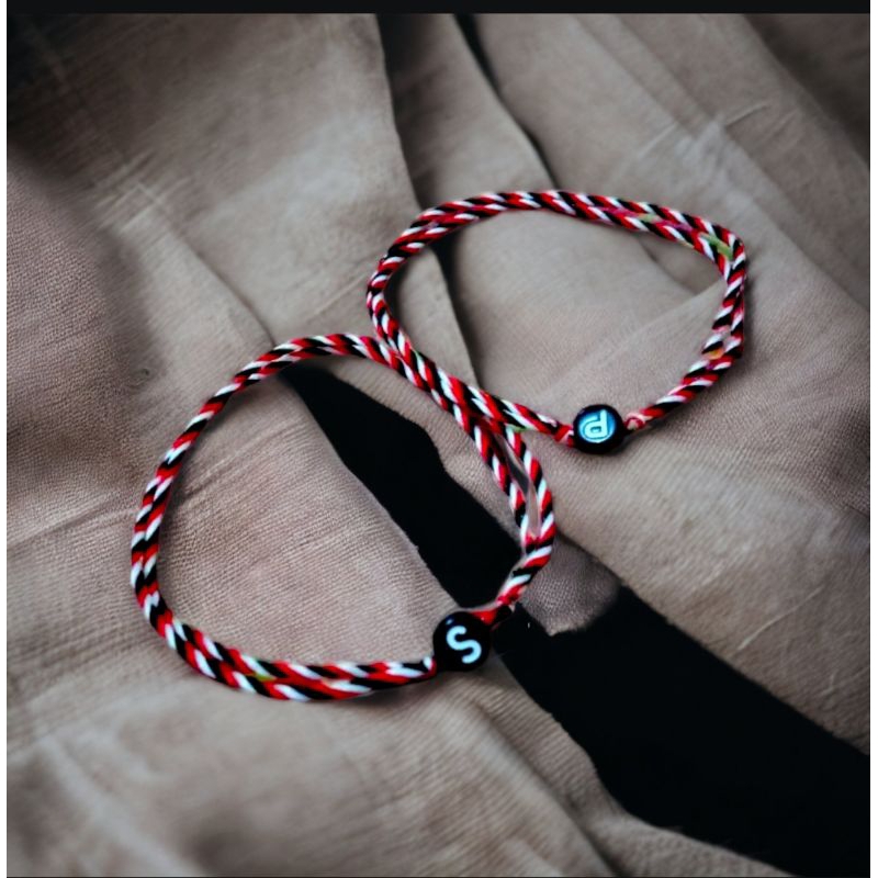 Gelang Tridatu Inisial Huruf Bisa Custom Gelang Tali Tridatu Asli Bali Original Handmade Tali Serut 