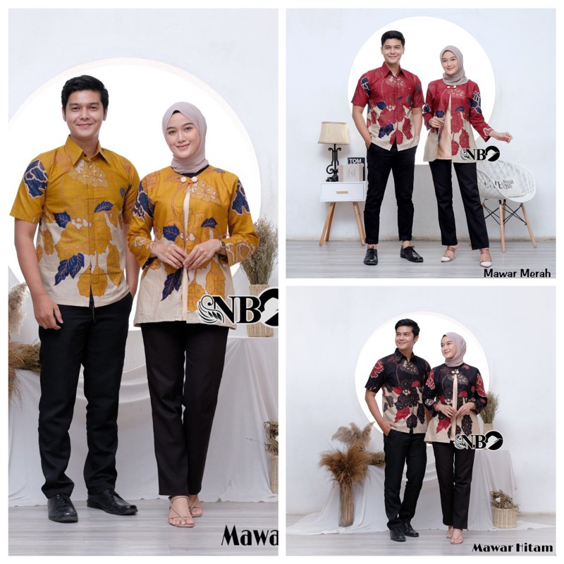 Atasan Blouse Batik COD Motif Mawar Mawar Kain Katun