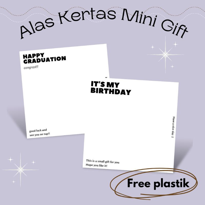 

alas kertas mini gift free plastik