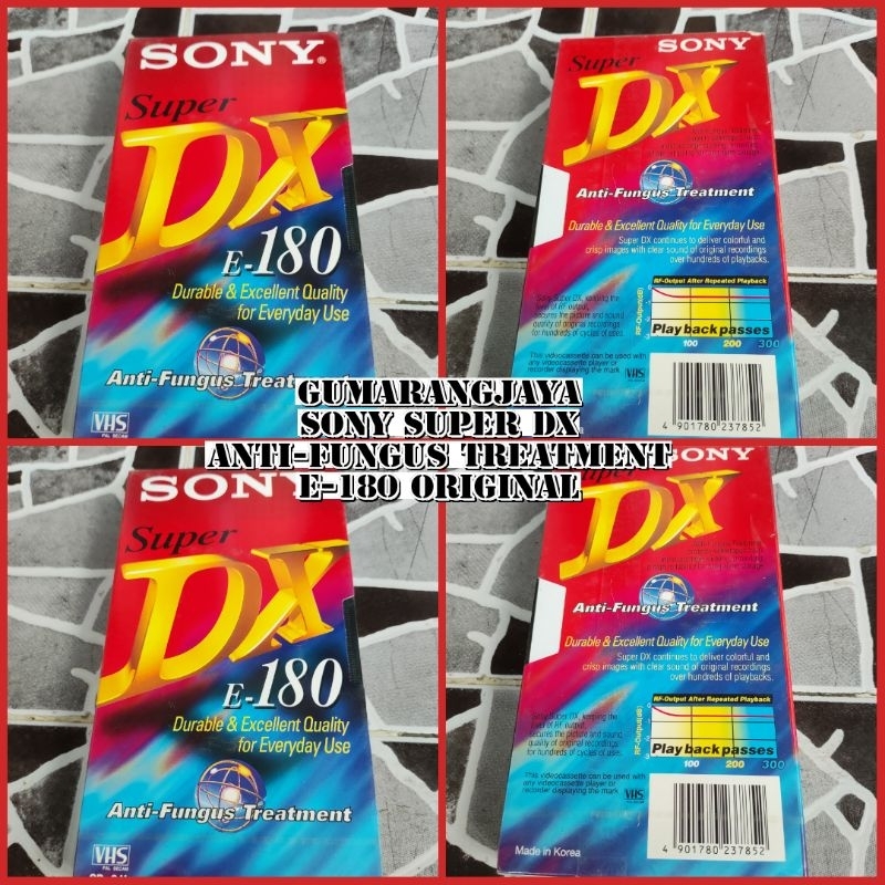SONY SUPER DX E-180 VHS SP:3 HOURS ANTI-FUNGUS TREATMENT ORIGINAL NEW