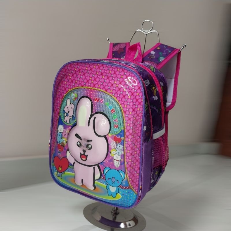 Tas Ransel Anak Sekolah Tk MIXUE Gendong Lampu nyala LED anak SD TK PAUD timbul 3D mika  LOL PONNY BTS BT21