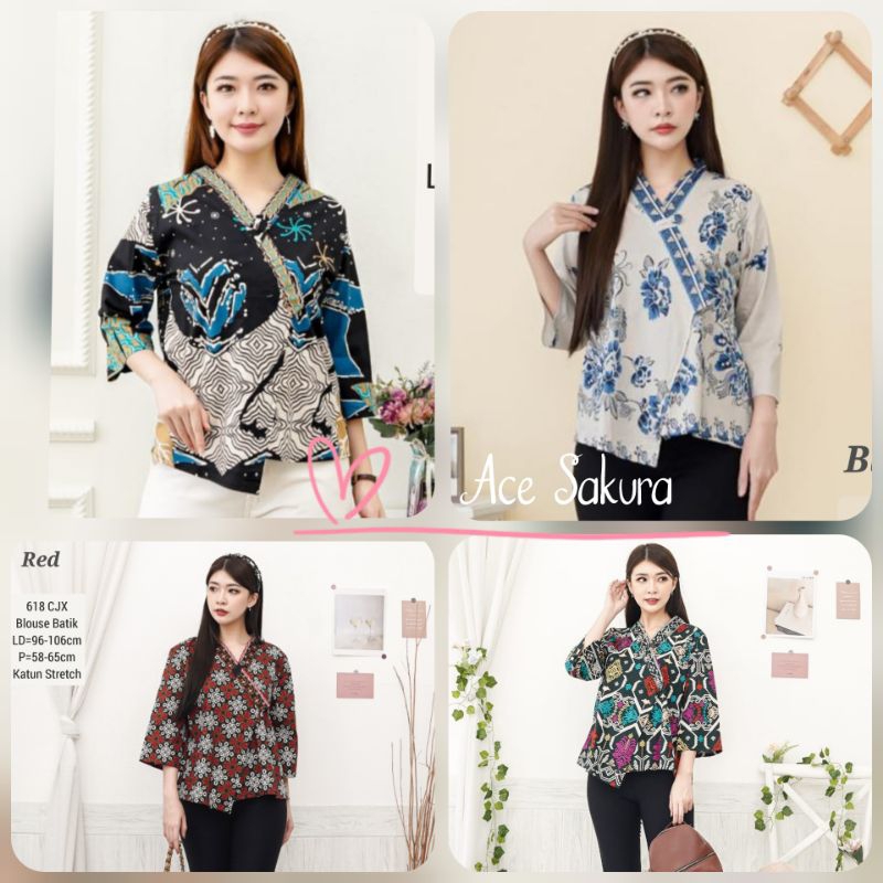 BLOUSE ASTI BATIK MODERN,  ATASAN CEWEK ETNIK,  618 BAJU FASHION WANITA MURAH 110