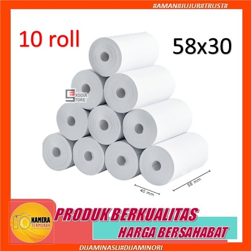 

STRUK THERMAL 57X30 58X30 PAPER ROLL MINI PRINTER BLUETOOTH 58MM