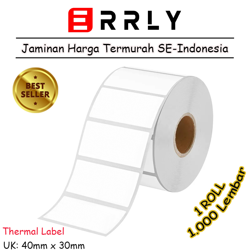 

LABEL BARCODE STICKER THERMAL 40X30 MM ISI 800 PCS
