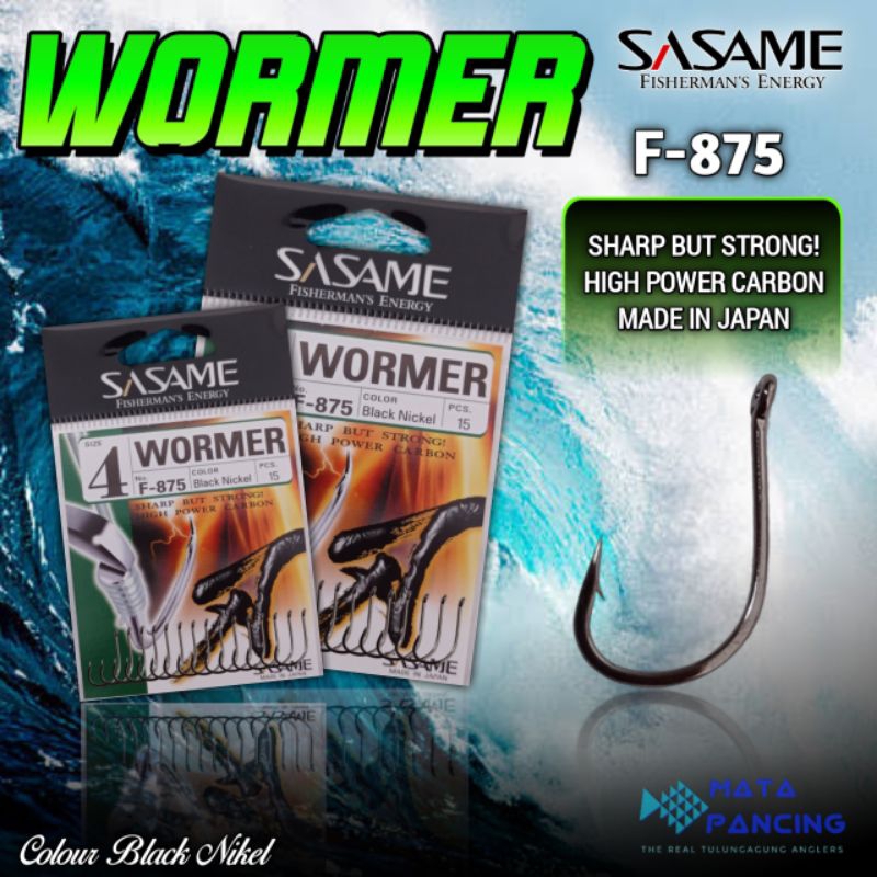 Kail mata pancing Sasame wormer F-875 black nickel kuat dan berkualitas