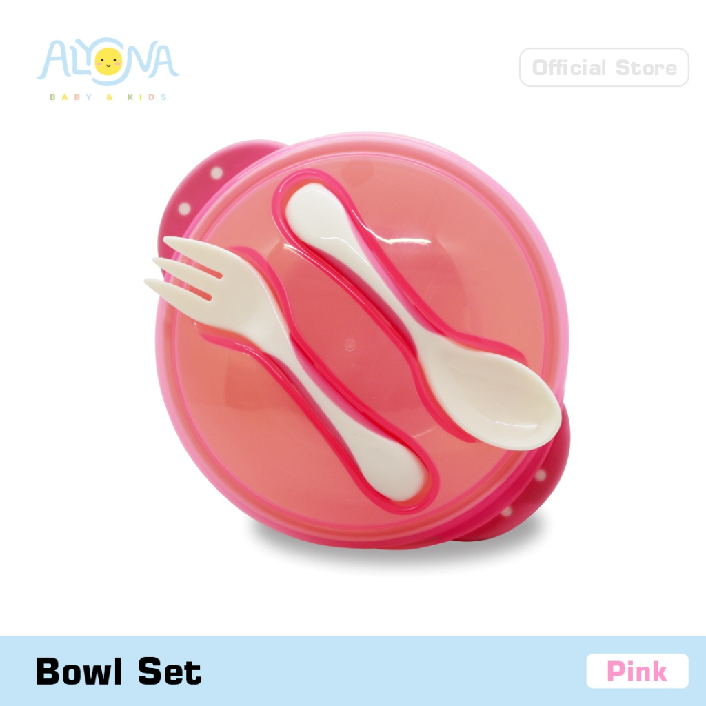 Ktmstore Suction bowl set fork spoon set Mangkok Silikon Bayi Alyona AL-002