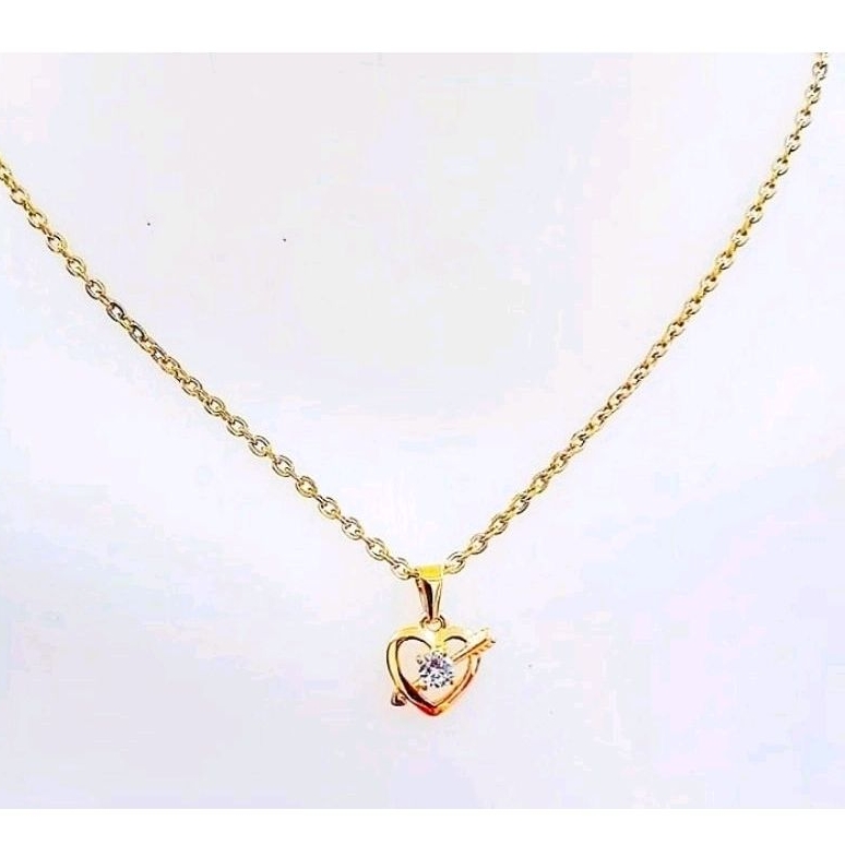 Kalung Titanium Wanita Set Liontin Murah Anti Karat