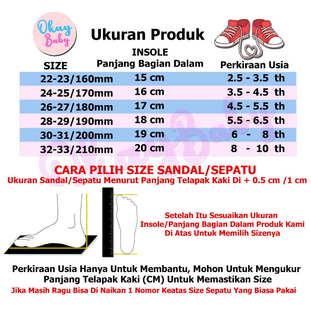 Okaybaby B313 Sandal Gunung Anak Laki-laki Perempuan Import Kekinian Sendal Sneaker Casual