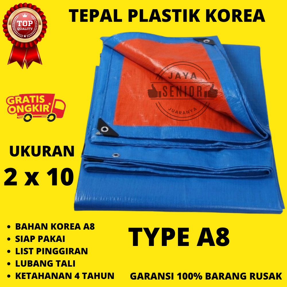 Terpal tenda A8 ukuran 2x10 korea