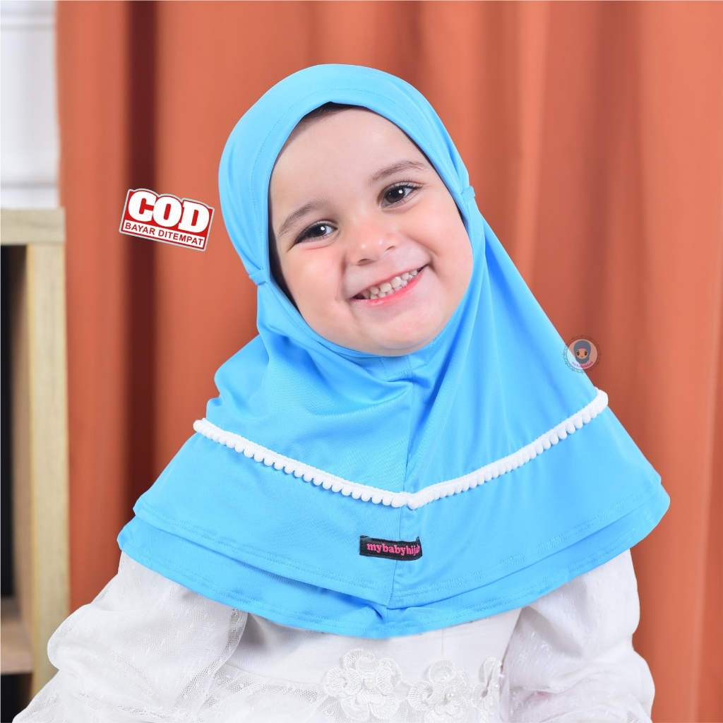 (PART 2) COD Kerudung Hijab Jilbab Bayi Perempuan Anak Baru Lahir Newborn Lucu Model Pompom Mybabyhi