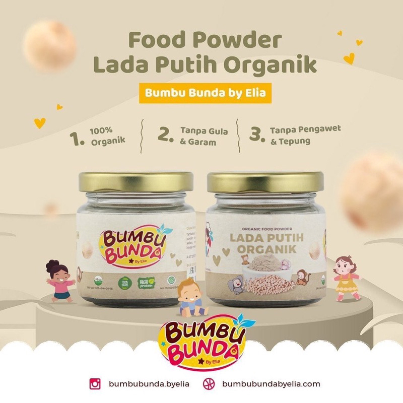 Bumbu Bunda Lada Putih Organik 40g / Lada Putih MPASI / Bumbu MPASI