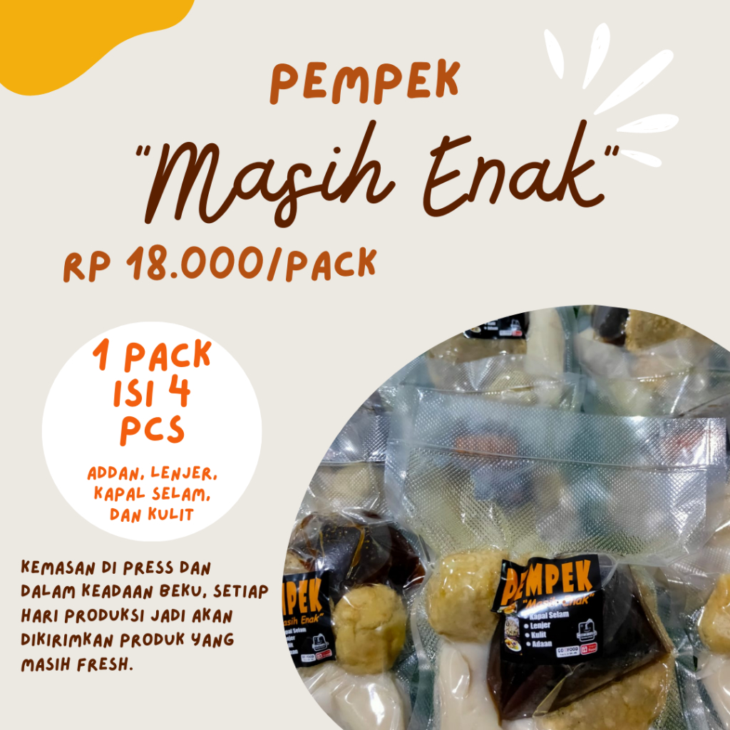 

Pempek Masih Enak Isi 4 Pcs Paket Hemat