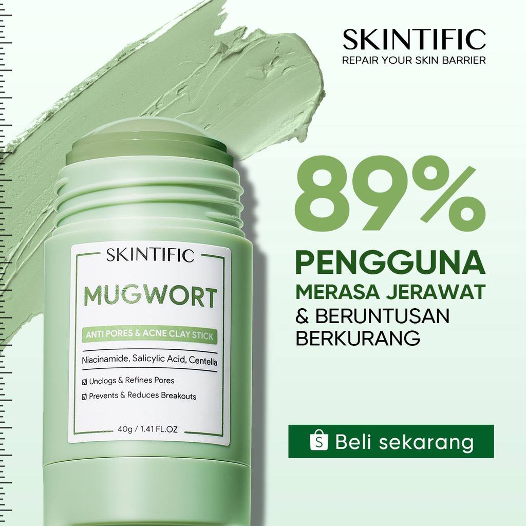 [MS][BPOM] SKINTIFIC MUGWORT STICK ACNE CLAY