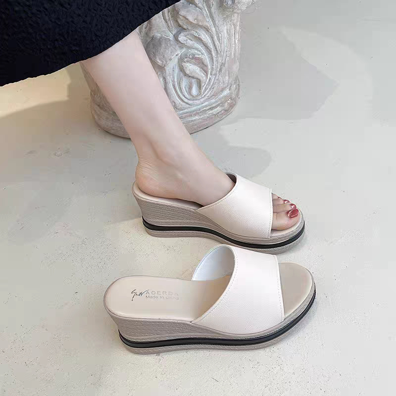 COD POS 572 Sandal Slip On Wedges Wanita Import Premium