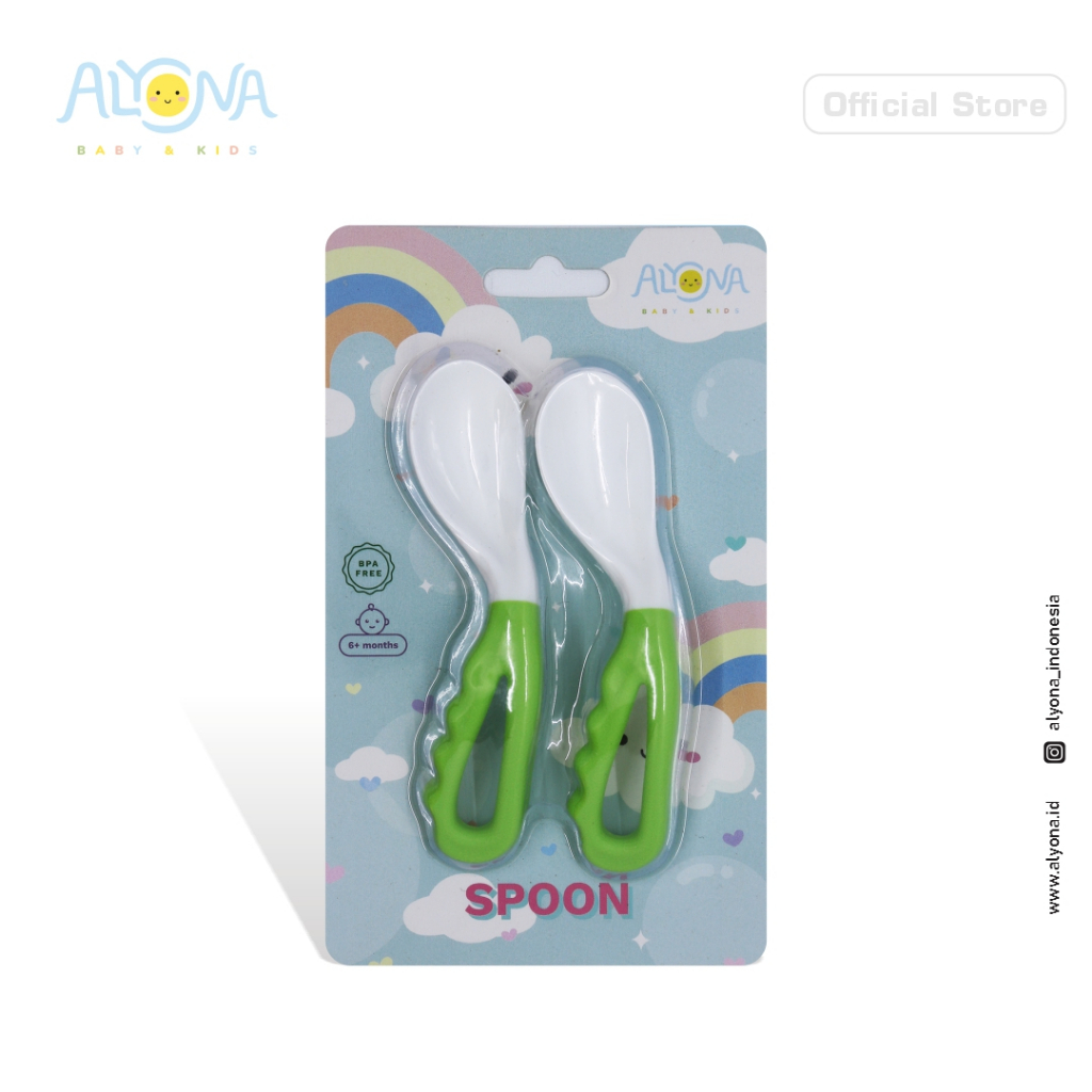 Ktmstore Feeding Spoon 2 pc sendok makan bayi alat makan learning Alyona AL-006