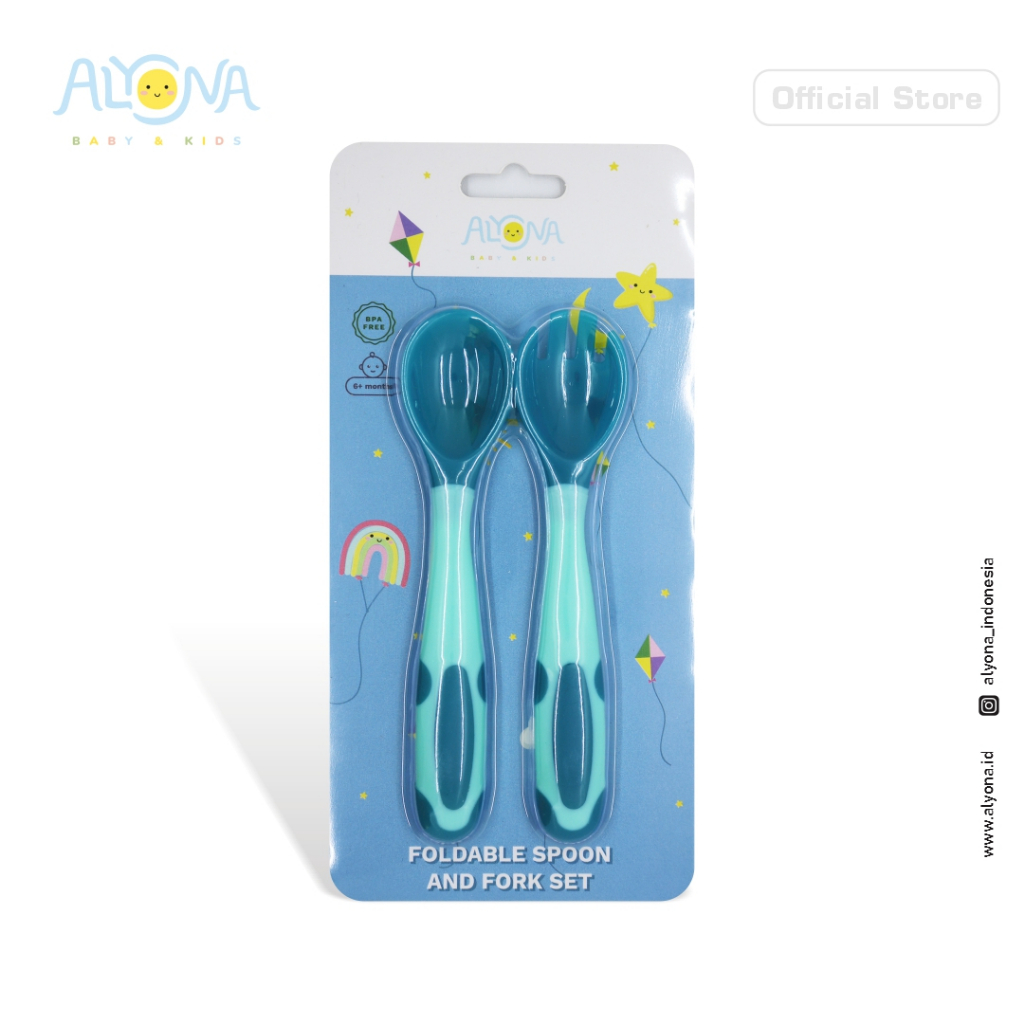 Ktmstore Foldable Sppon Fork Set Sendok garpu alat makan bayi Alyona AL-007