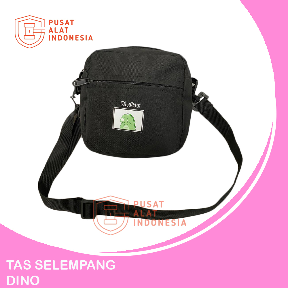 Tas Selempang Kanvas Wanita Mini Motif Dino Hijau Sr360Pa