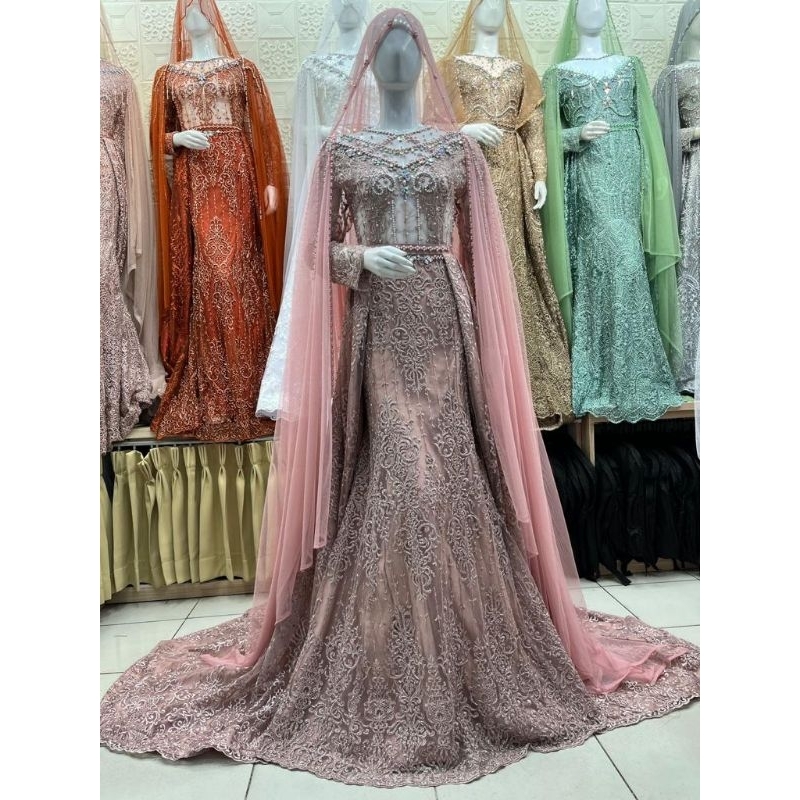 NEW GAUN PENGANTEN SLIM DRESS MEWAH FUL PAYET DAN SROSKY//GAUN MODERNU/DRESS KEBAYA/PAKAIN PESTA/KEBAYA STORE21/GAUN TERBARU