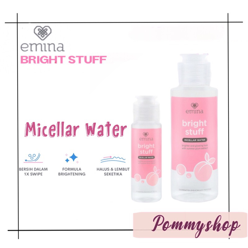 Emina Bright Stuff Micellar Water 50ml &amp; 100ml | Pembersih Wajah