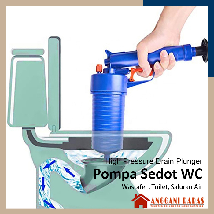 Pompa Manual Penyedot WC Mampet Saluran Air Wastafel Kloset Tersumbat High Pressure Drain Plunger