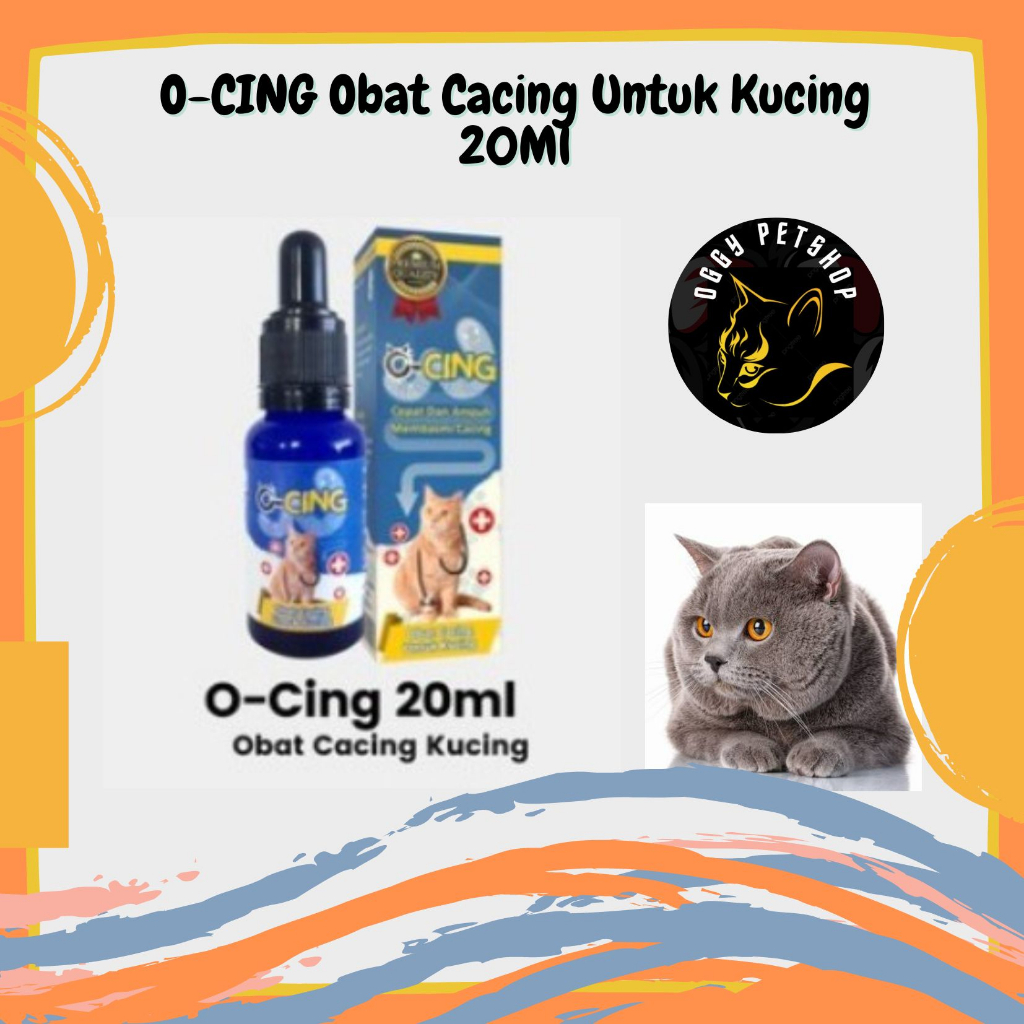 O-Cing Obat Cacing Untuk Kucing Cepat&amp;Ampuh 20Ml | Obat Cacing Kucing 20 Ml