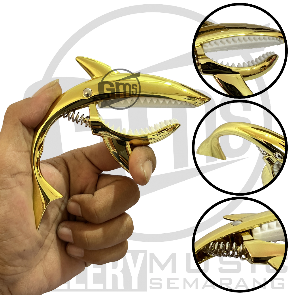 ORIGINAL!!! Guitar Capo Shark Premium Alat Penjepit Senar Gitar Kapo Model Hiu Capo Gitar Akustik atau Elektrik Ukulele Bahan Besi Capo Gitar Akustik Elektrik