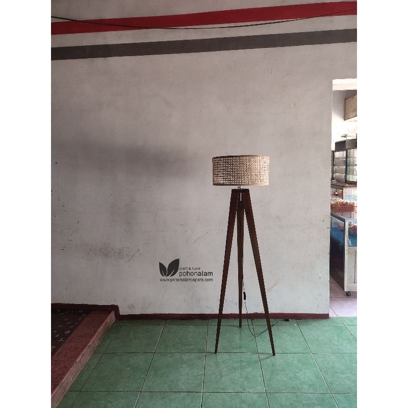 standing lamp kap rotan floor lamp lampu baca