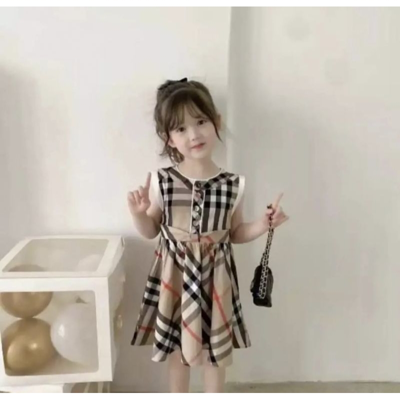 Dress Kekinian/Dress Blueberry tanpa lengan Musim Panas Terbaru 2022 Umur 1-5 Tahun