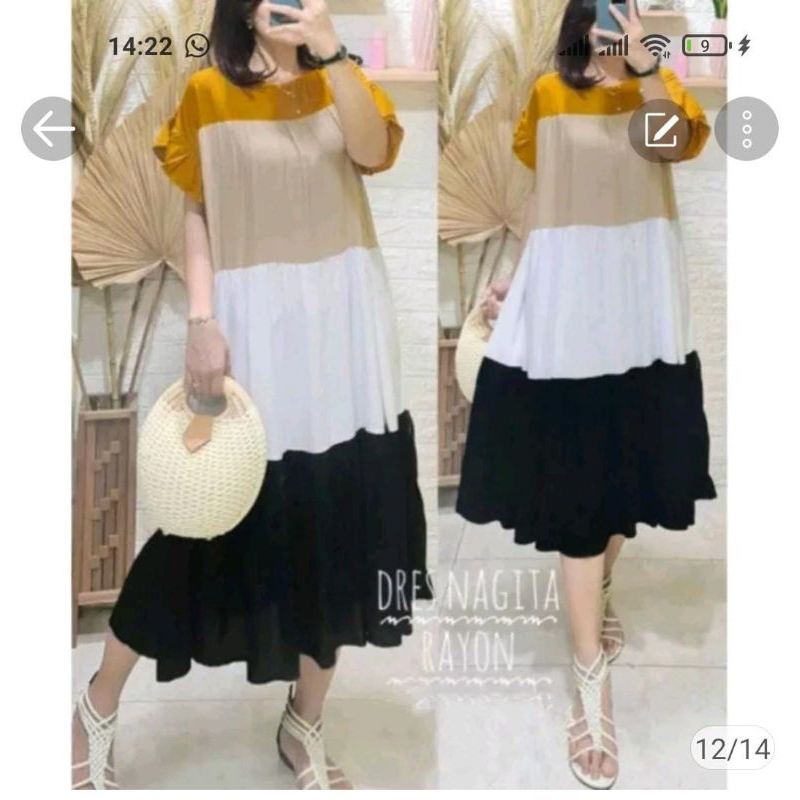 Dress Laura Rayon Polos Busui Resleting Depan Daster Wanta Lengan Pendek Dress Susun Terbaru