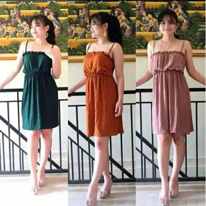 DASTER BALI GESPER POLOS TERBARU 2023 KEKINIAN / DRESS WANITA TALI PENDEK MURAH / BAJU TIDUR SANTAI 