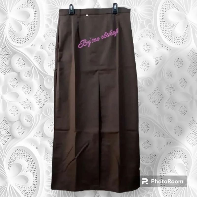 Rok sekolah SMP SMA panjang cokelat pramuka bahan element