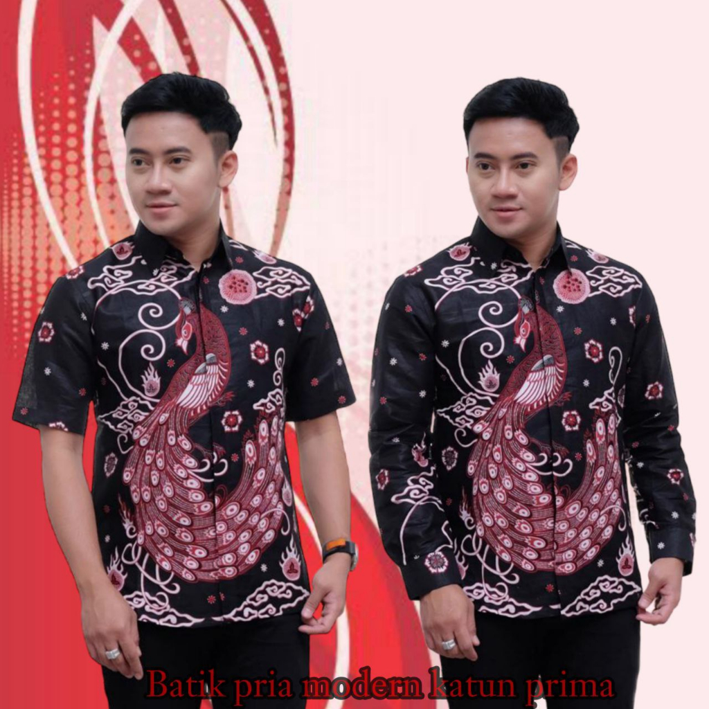 Model terbaru kemeja batik pria modern//Batik pria lengan pendek//kemeja batik pria lengan panjang//Baham katun (BUKAN POLYMIKRO) Baju Kemeja Batik Pria Lengan Panjang