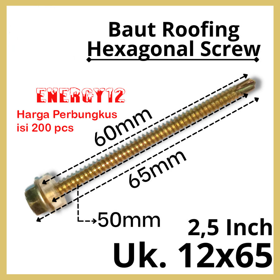 BAUT ROOFING perbungkus isi 200 pcs | SEKRUP BAJA RINGAN | BAUT RUMPING